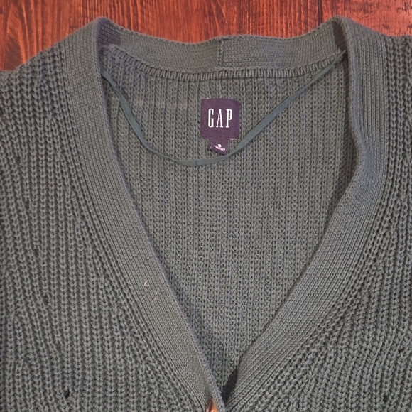 GAP Forest Green Button-Up Cardigan - Picture 2 of 4